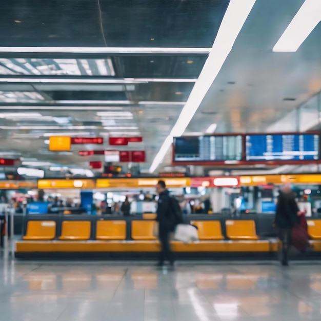 写真 抽象的なぼやけと背景の輸送のための空港旅客ターミナル