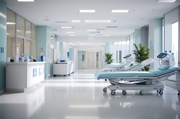 Abstract blur beautiful luxury hospital and clinic interior for background