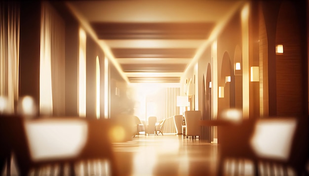 Abstract blur beautiful luxury hotel and lobby interior for background