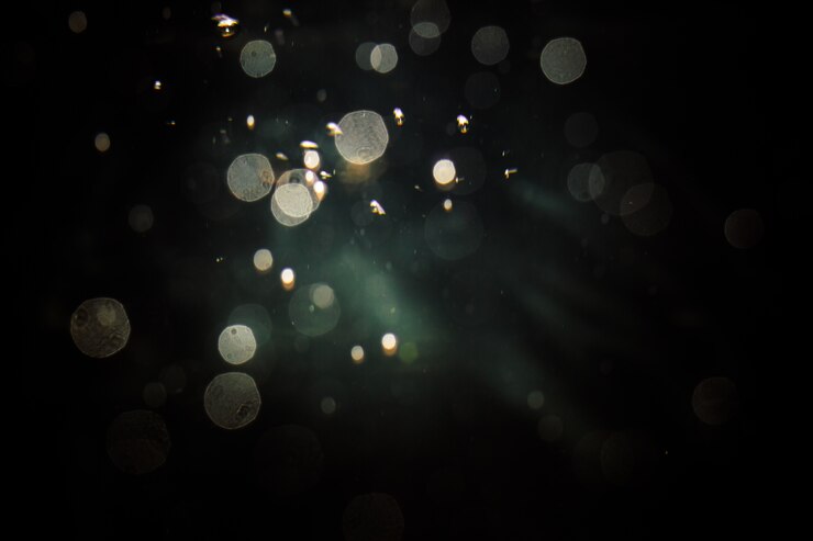 Photo abstract blur bokeh on black background