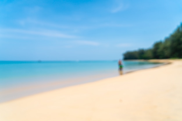 Abstract blur and defocus beautiful tropical beach and sea in paradise island 