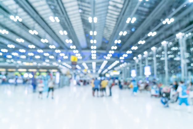 Abstract blur and defocused airport terminal interior