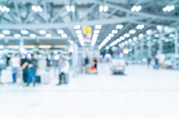 Abstract blur and defocused airport terminal interior