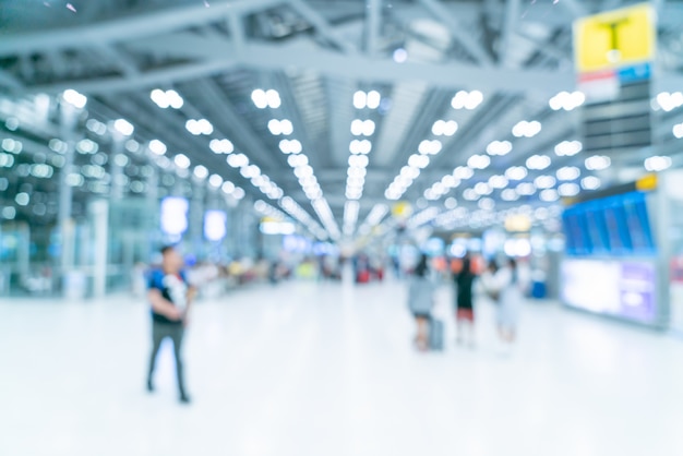 Abstract blur and defocused airport terminal interior