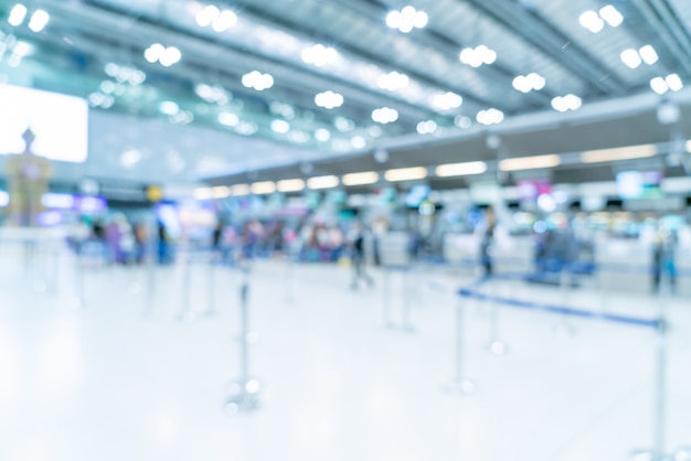 Abstract blur and defocused airport terminal interior