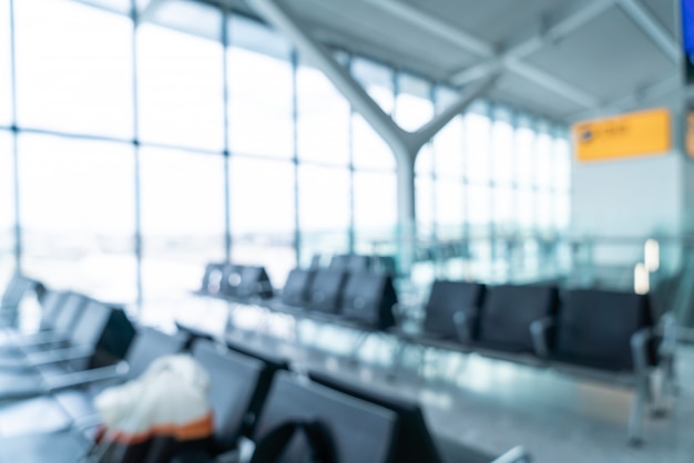 Abstract blur and defocused airport terminal interior