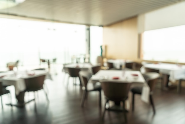 Abstract blur and defocused breakfast buffet at hotel restaurant interior as blurred background 