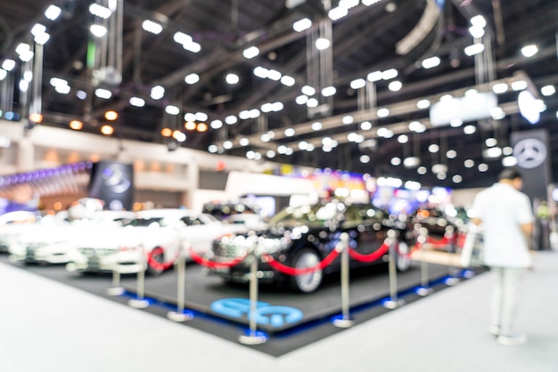 Abstract blur and defocused car and motor exhibition show event