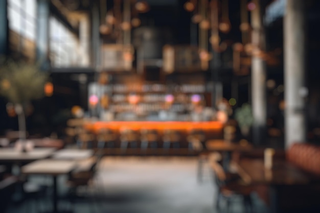 Photo abstract blur and defocused coffee shop cafe and restaurant interior for background