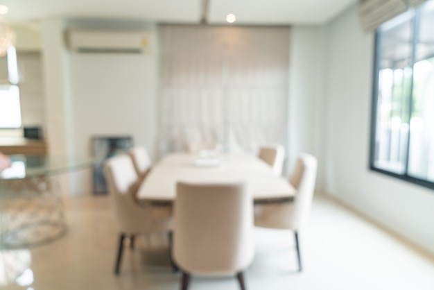 Photo abstract blur and defocused dining table in dining room for