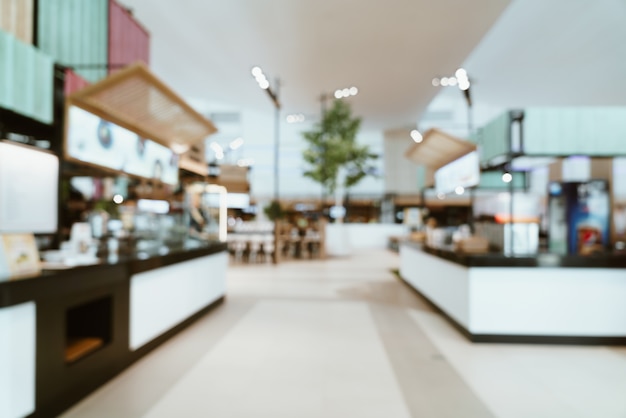 abstract blur and defocused food court center in shopping mall