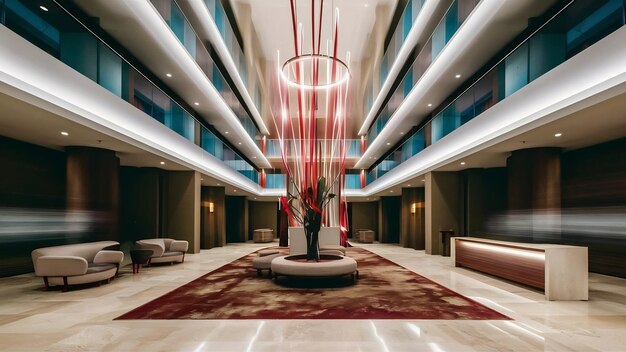 Abstract blur and defocused hotel and lobby interior