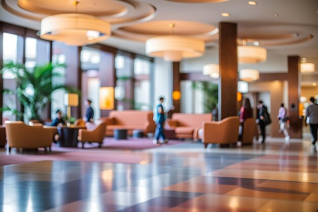Photo abstract blur and defocused hotel lobby
