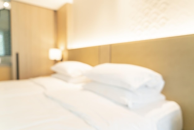 abstract blur and defocused hotel resort bedroom for background