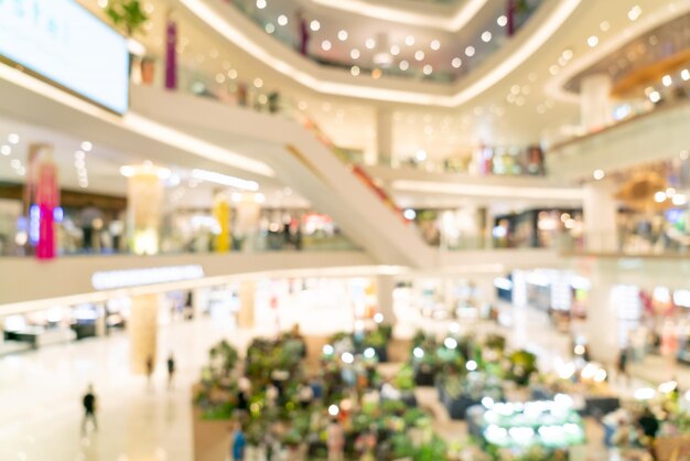 Photo abstract blur and defocused luxury shopping mall and retail store for background