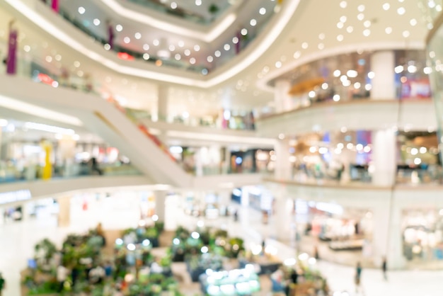 Abstract blur and defocused luxury shopping mall and retail store for background
