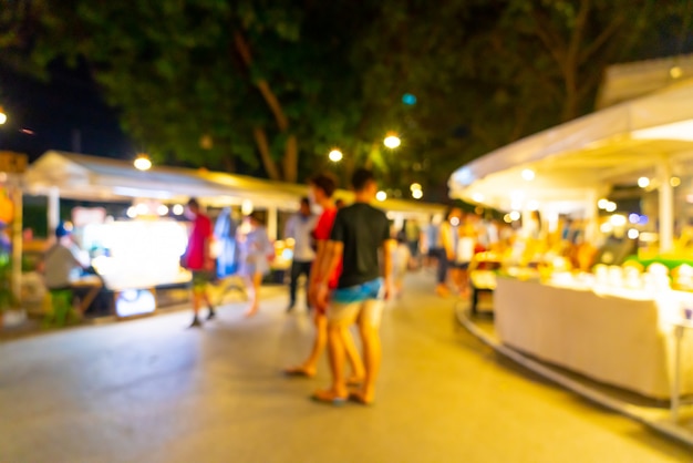 abstract blur and defocused night street market