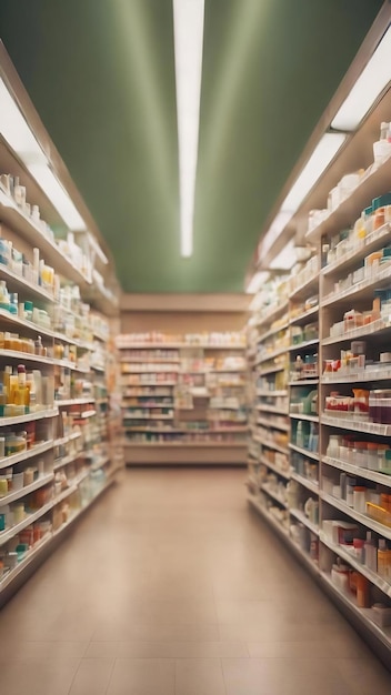 Abstract blur and defocused pharmacy and drug store