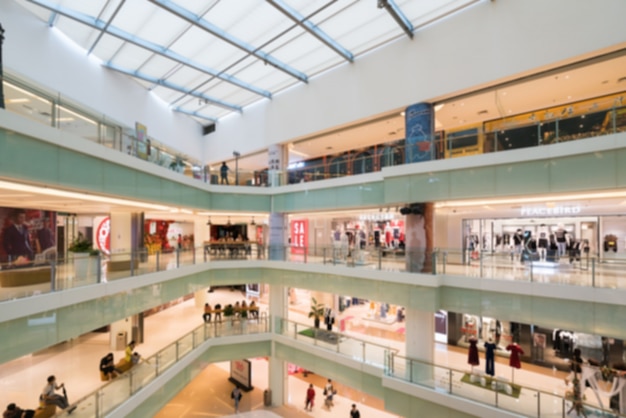 Abstract blur and defocused shopping mall in department store interior