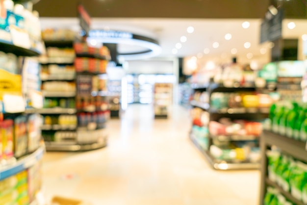 Abstract blur and defocused supermarket for background