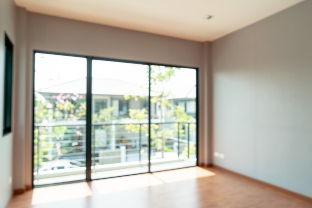 abstract blur empty room with window and door in home