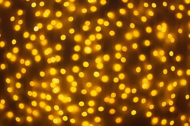 Abstract blur golden bokeh light Christmas holiday background