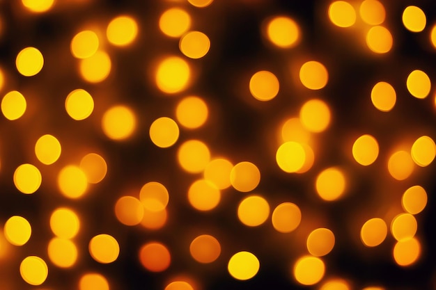 Abstract blur golden bokeh light Christmas holiday background