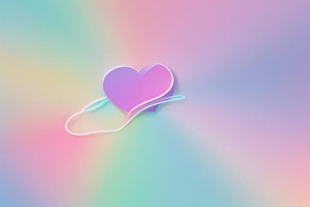 사진 추상적인 흐릿한 그라디언트 심장 모양의 파스텔 컬러 y2k 스타일의 요소를 소셜 포스트 배너 포스터에 사용합니다.