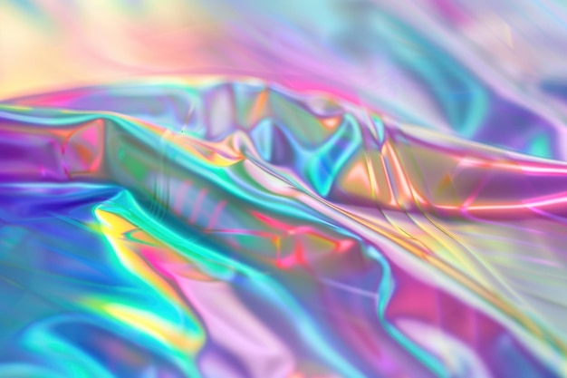 Foto sfondio iridescente holografico a sfocatura astratta