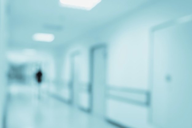 Abstract blur hospital corridor background