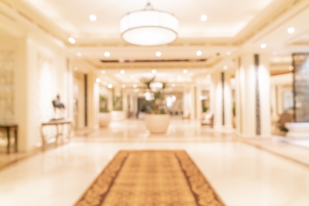 Photo abstract blur luxury hotel lobby for background