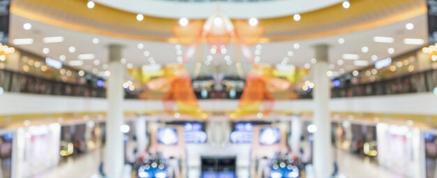 Abstract blur modern shopping mall interior background