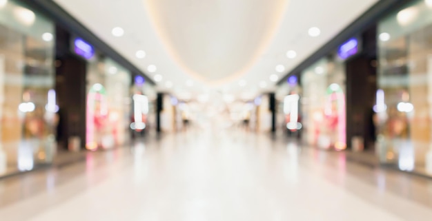 Abstract blur modern shopping mall interior background