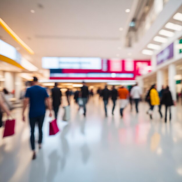 Foto sfocatura astratta sfondo interno di un moderno centro commerciale