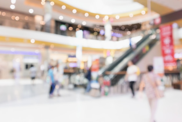 Abstract blur modern shopping mall interior defocused background