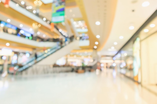 Photo abstract blur modern shopping mall interior defocused background