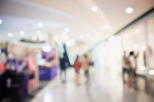 Abstract blur modern shopping mall store interior defocused background