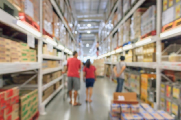 Abstract blur supermarket aisle