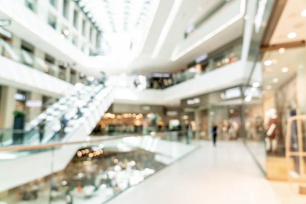 Abstract blur with bokeh and defocused shopping mall in deparment store 