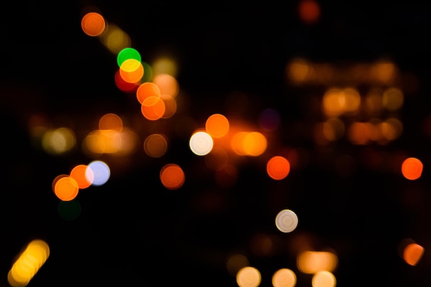 Abstract and blurred background of the big city lights. Bokeh concept