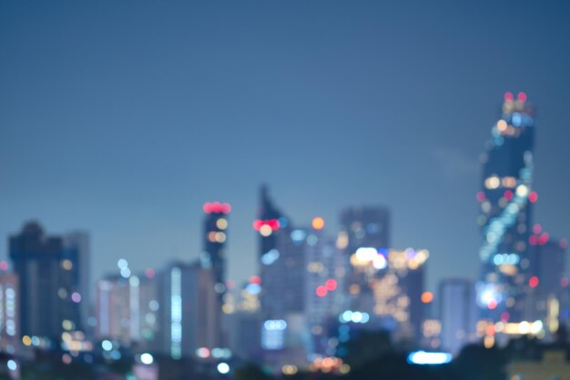 Photo abstract blurred background cityscape of krung thep maha nakhon bangkok on night scene