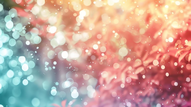 Photo abstract blurred background with colorful bokeh lights