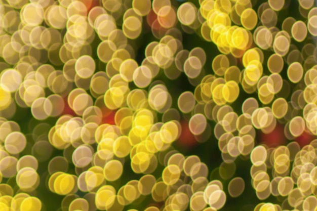 Abstract blurred christmas tree with bokeh light background