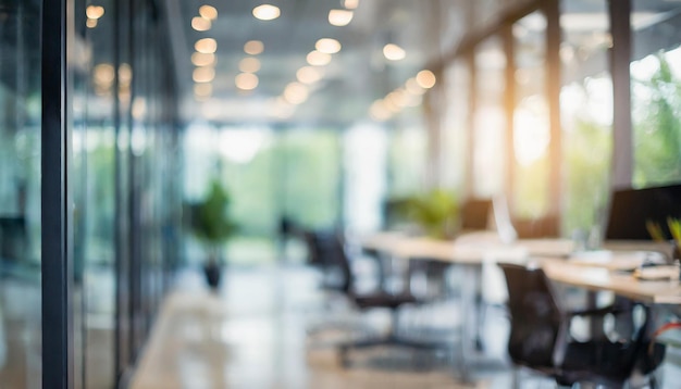 abstract blurred glass modern office interior room with defocused effect symbolizing creativity and