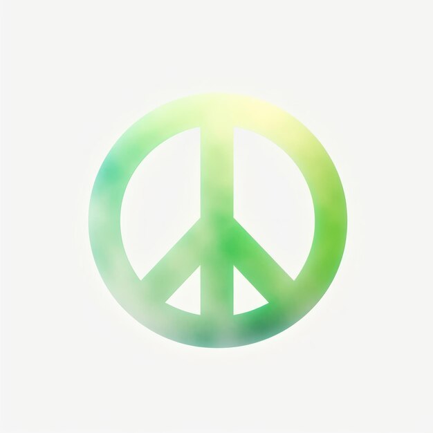 Photo abstract blurred gradient illustration peace sign symbol green logo