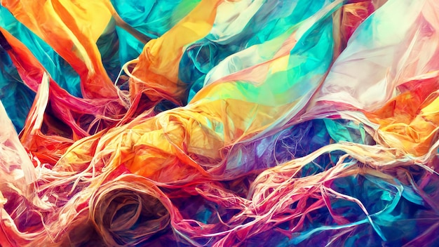 Abstract blurred gradient mesh background in bright rainbow 3D illustration