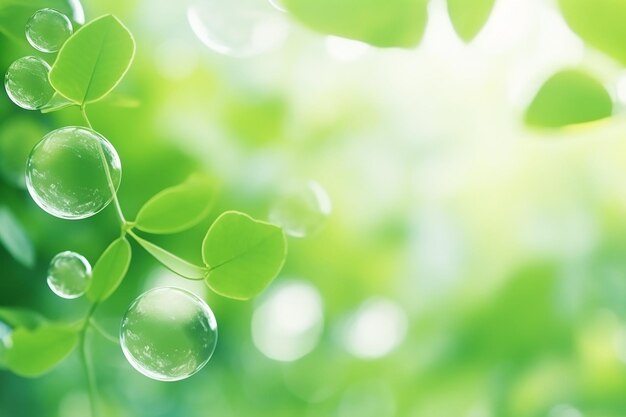 Abstract Blurred Green Background Leaves