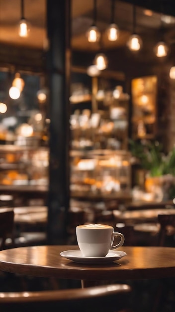 Abstract blurred light in coffee shop and cafe with bokeh background