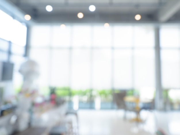 abstract blurred modern workspace hall background white indoor interior office or working space with window and the light with space blurry backgrounds for advertising and business presentation