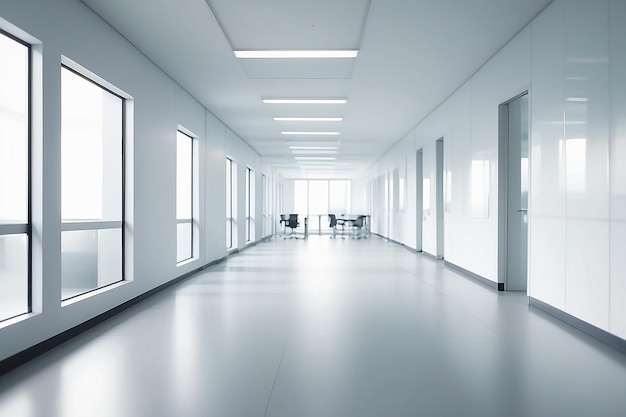 Photo abstract blurred office hall interior and meeting room blurry corridor in working space with defocused effect use for background or backdrop in business concept